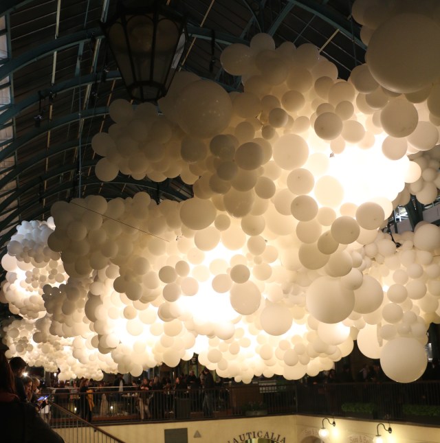 Covent Garden Market was full of balloons for a special art installation.